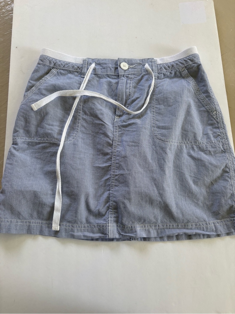 Faded Glory Light Blue Drawstring A-Line Skirt